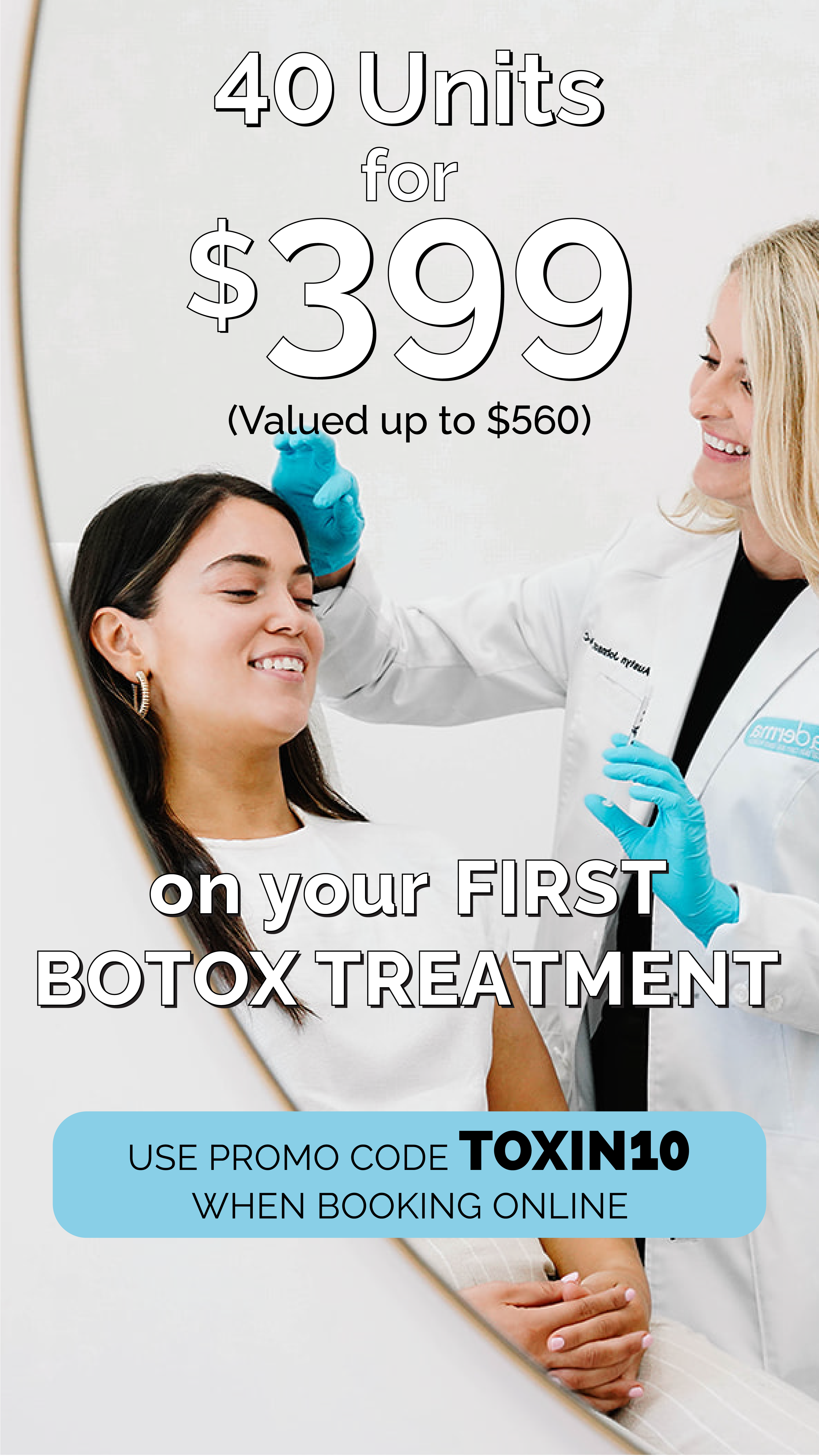 New to Botox? We've got you covered! Receive 40 units for $399 (Valued up to $560)